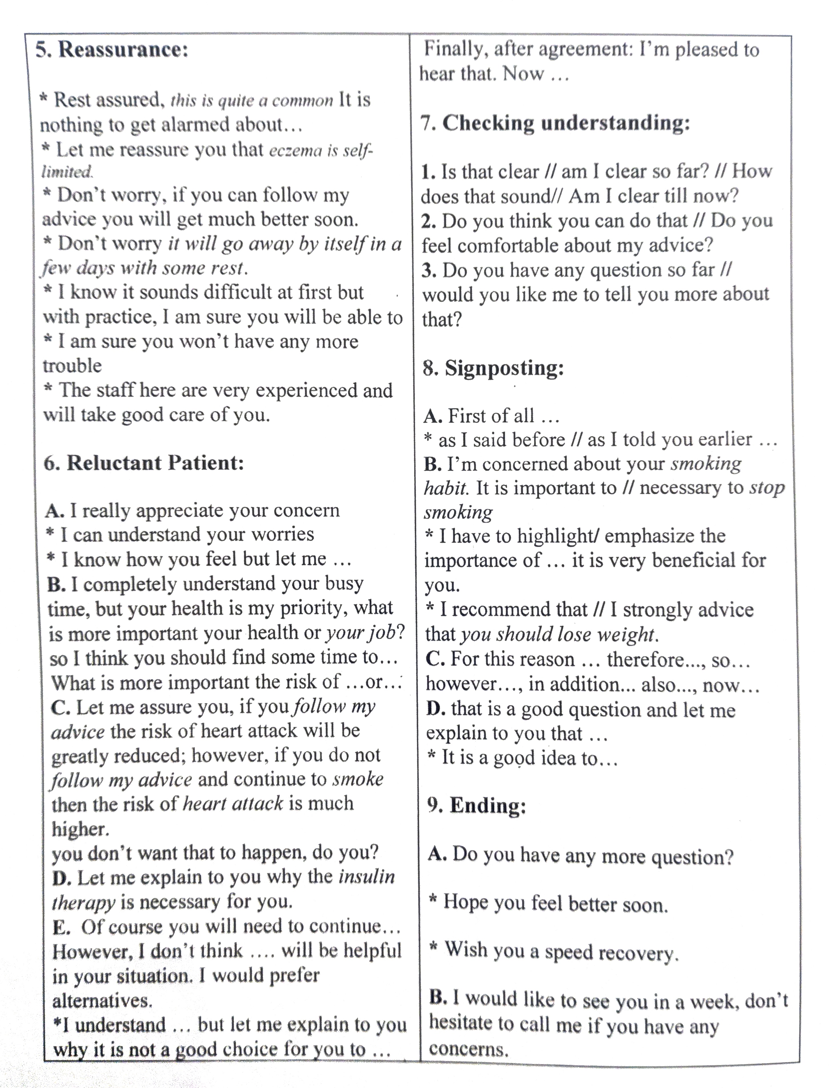 OET Speaking Roleplay Template 3